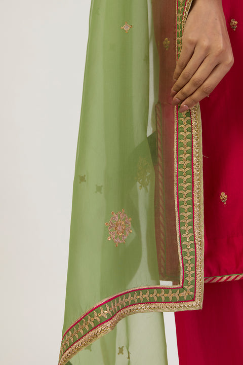 Rajasi Dupatta - Dull Green