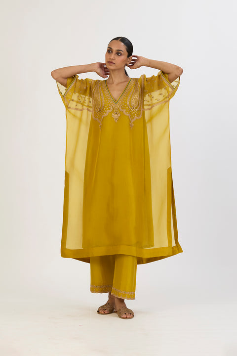 Madhavi Kaftan and Pant - Lime Green