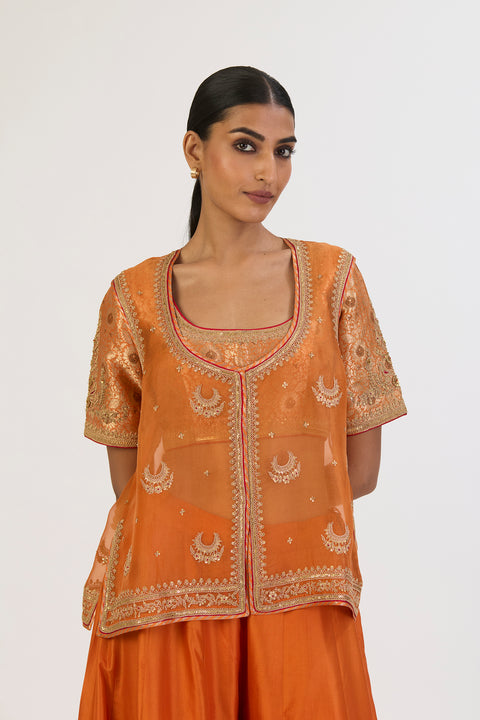 Afreen Sharara Set - Orange