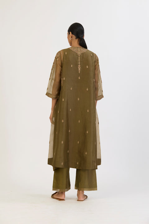 Vamika Kurta and Pant - Mehndi Green
