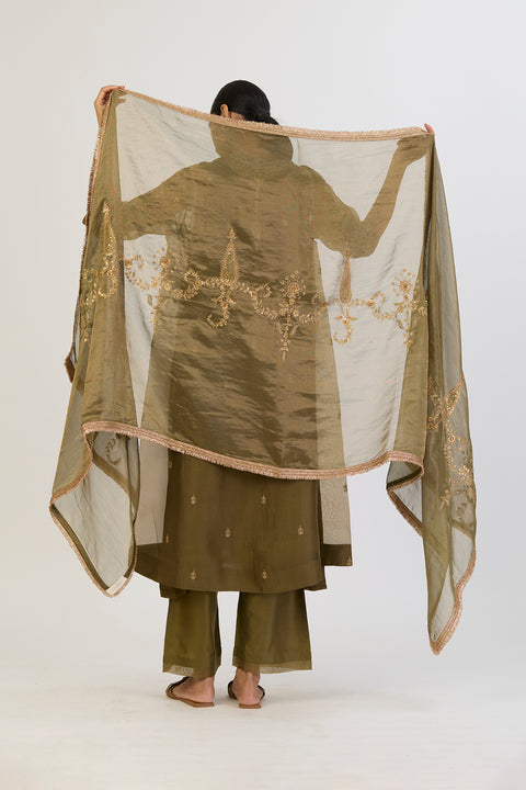 Mridula Dupatta - Mehndi Green