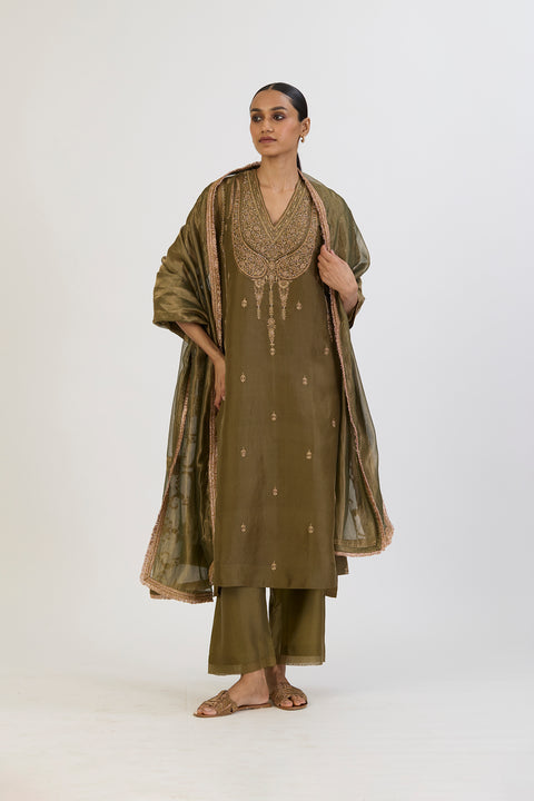 Mridula Dupatta - Mehndi Green