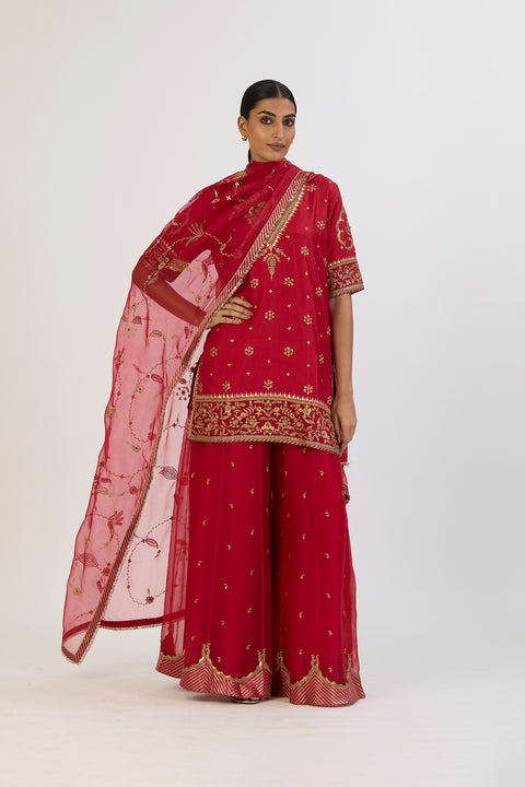 Chitra Dupatta - Red