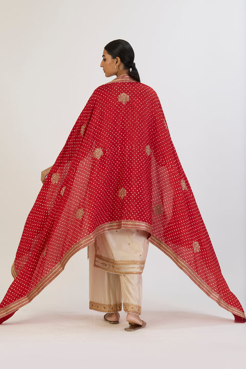 Avanti Bandhani Dupatta - Red