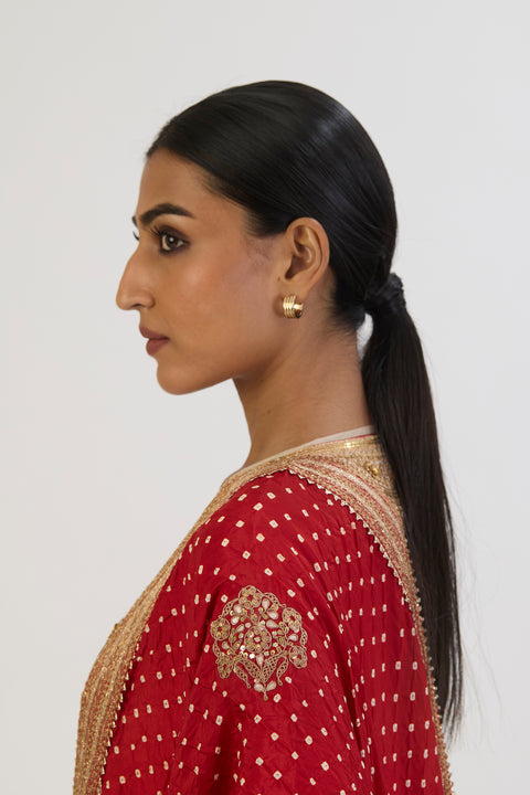 Avanti Bandhani Dupatta - Red