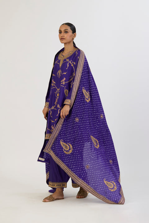 Jashvi Bandhani Dupatta - Purple