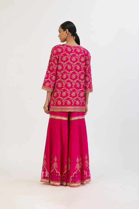 Kalindi Kurta and Sharara - Fuschia
