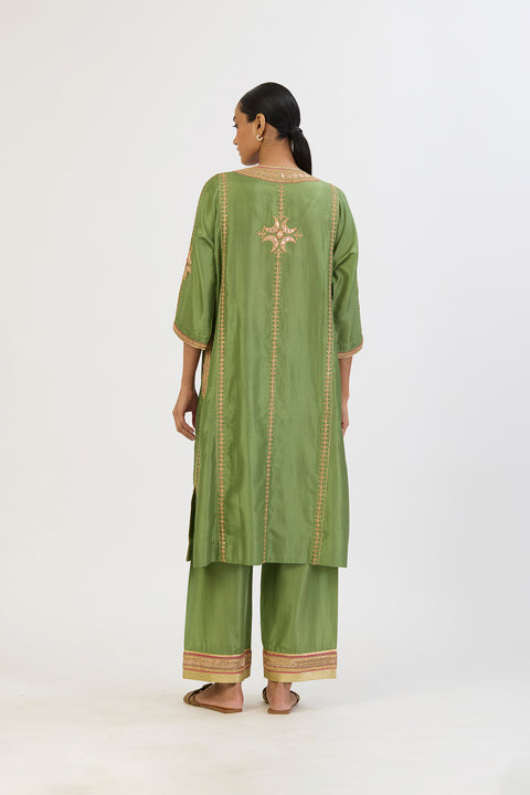 Ruhani Kurta and Pant - Dull Green