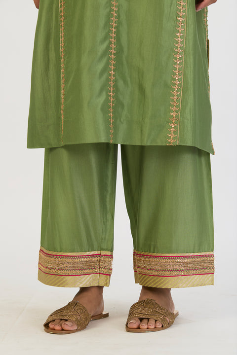 Ruhani Kurta and Pant - Dull Green