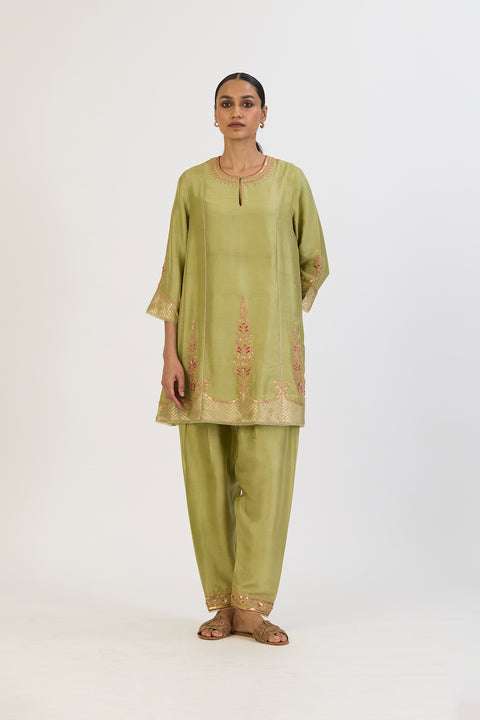 Mehar Kurta and Pant - Sea Green