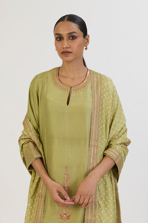 Jashvi Bandhani Dupatta - Sea Green
