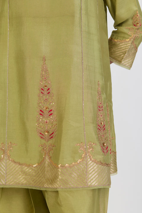 Mehar Kurta and Pant - Sea Green