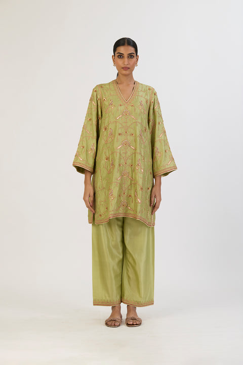 Abhira Kurta and Pant - Sea Green
