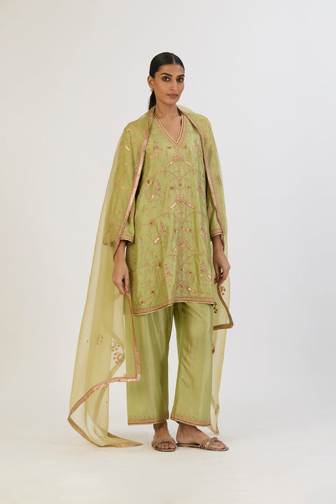 Abhira Kurta and Pant - Sea Green