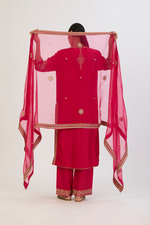 Rajasi Dupatta - Dark Pink