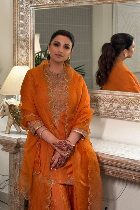 Ruma Kurta and Sharara-Orange