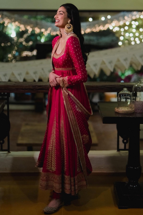 Athiya Anarkali Set-Fuschia