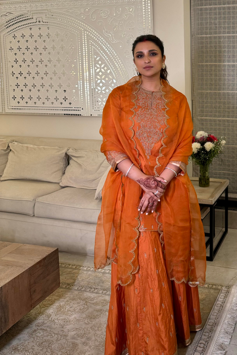 Ruma Kurta and Sharara-Orange