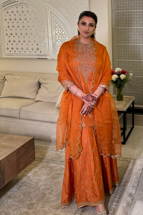 Ruma Kurta and Sharara-Orange