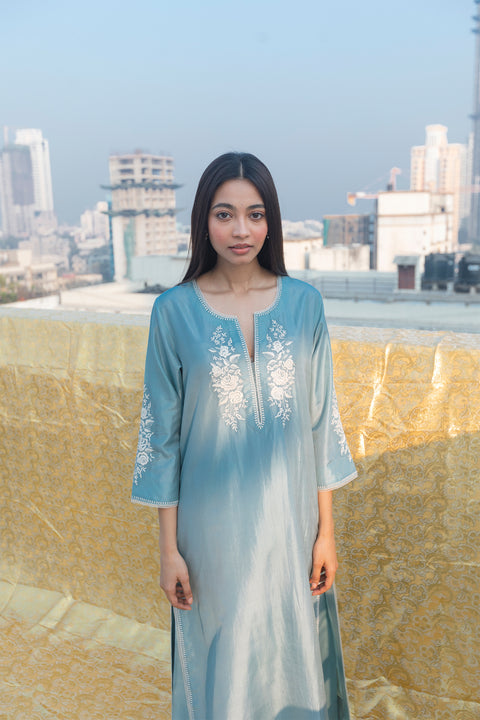 Sarika Kurta and Pant-Powder Blue