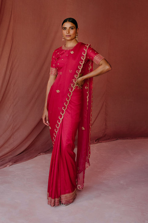 Swaara Saree-Fuschia