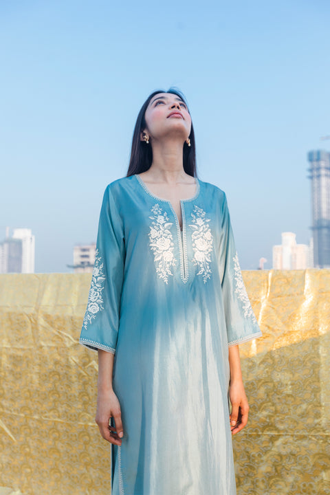 Sarika Kurta and Pant-Powder Blue