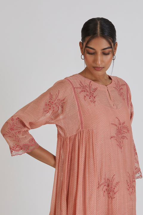 Madhu Kurta and Pant-Salmon Pink