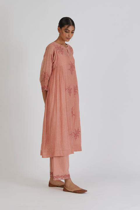 Madhu Kurta and Pant-Salmon Pink