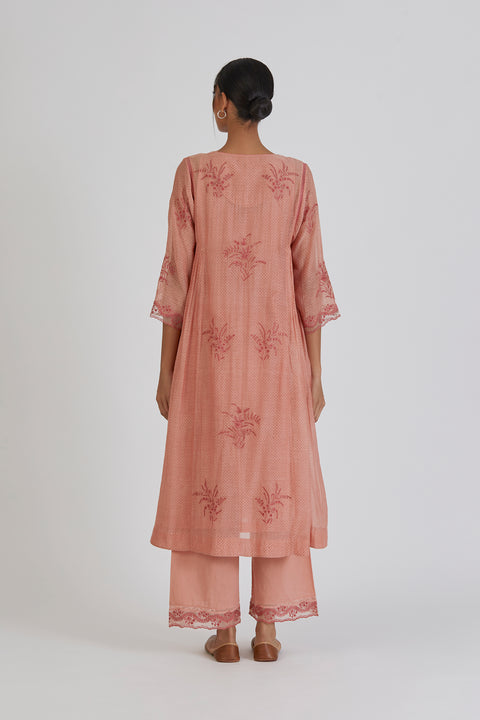 Madhu Kurta and Pant-Salmon Pink