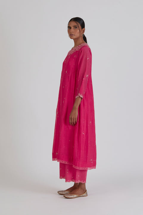 Binti Kurta and Pant-Fuschia Pink