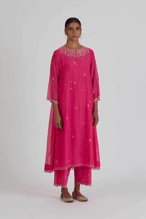 Binti Kurta and Pant-Fuschia Pink