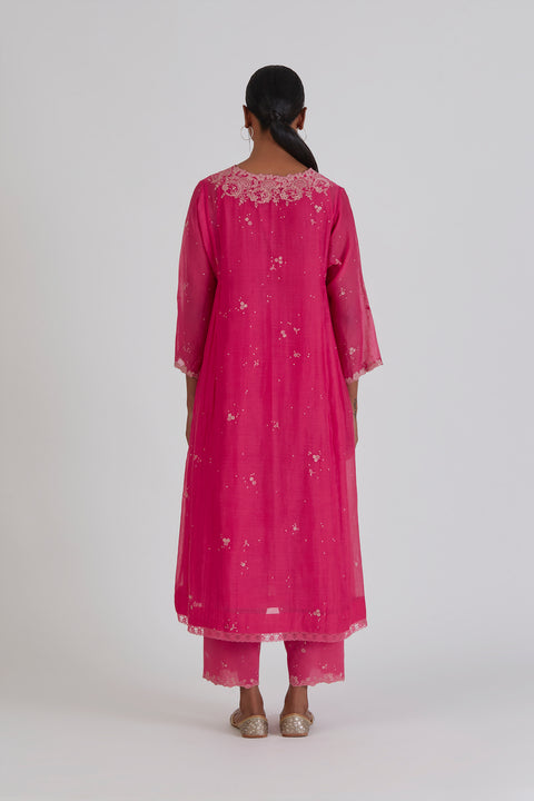 Binti Kurta and Pant-Fuschia Pink