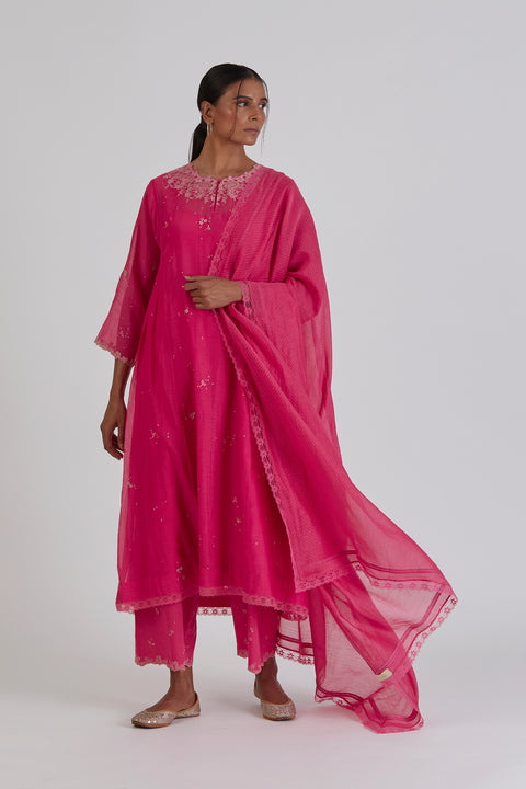 Binti Kurta and Pant-Fuschia Pink