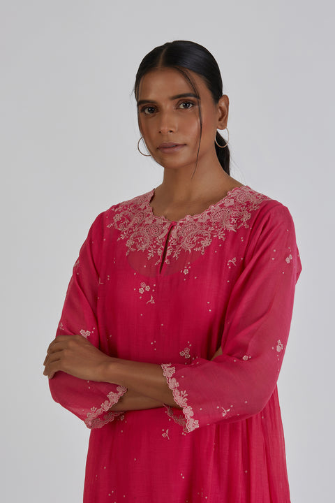 Binti Kurta and Pant-Fuschia Pink