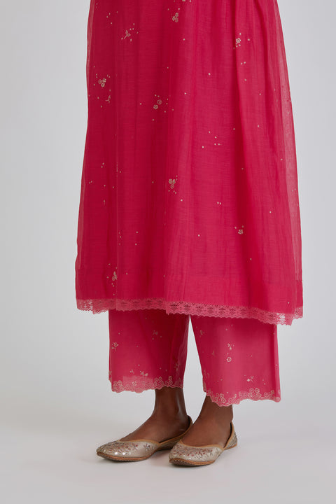 Binti Kurta and Pant-Fuschia Pink