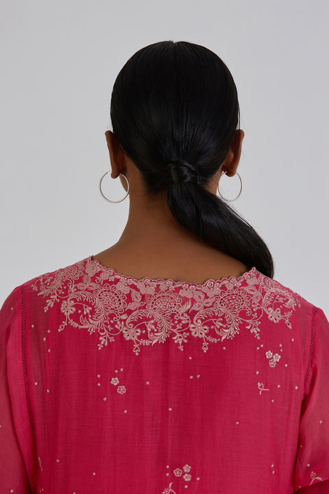 Binti Kurta and Pant-Fuschia Pink