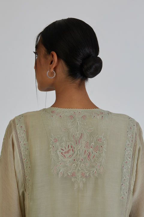 Fiza Kurta and Pant-Sage Blue