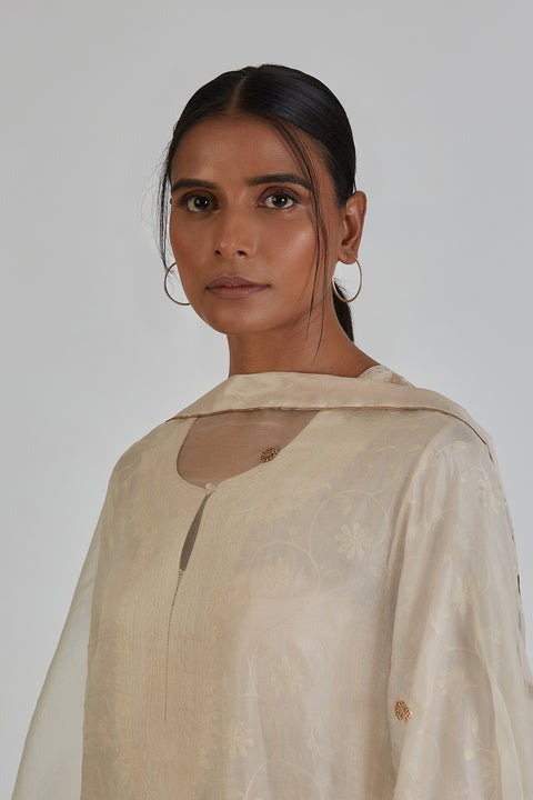 Almas Dupatta-Ivory