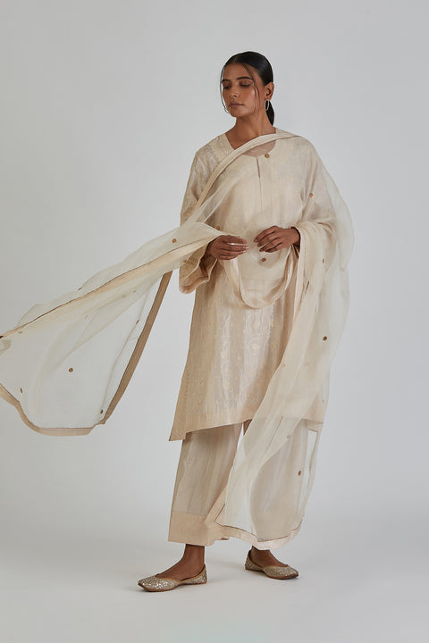 Almas Dupatta-Ivory