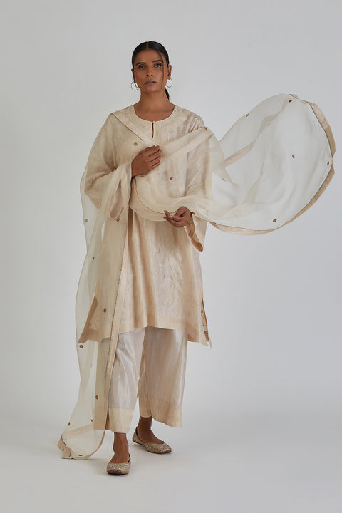 Almas Dupatta-Ivory