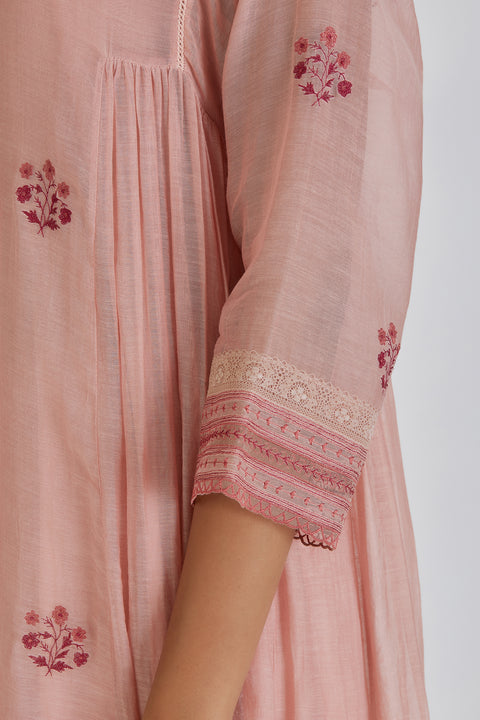Parisa Kurta and Pant-Salmon Pink