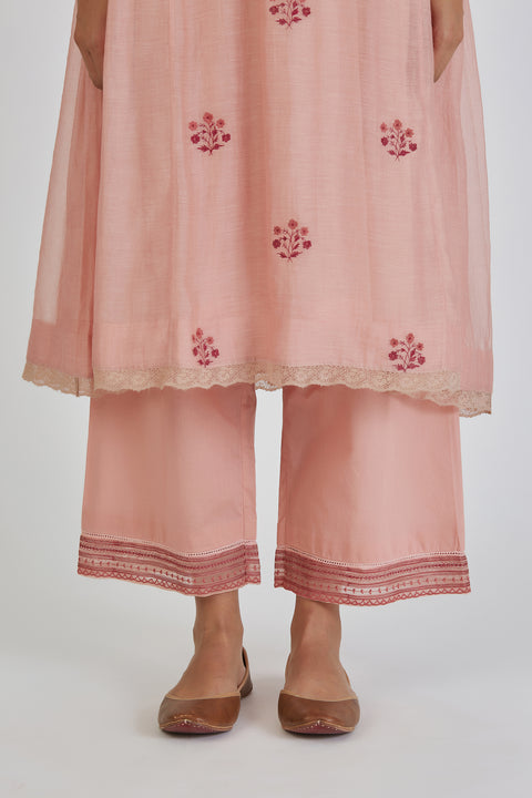 Parisa Kurta and Pant-Salmon Pink