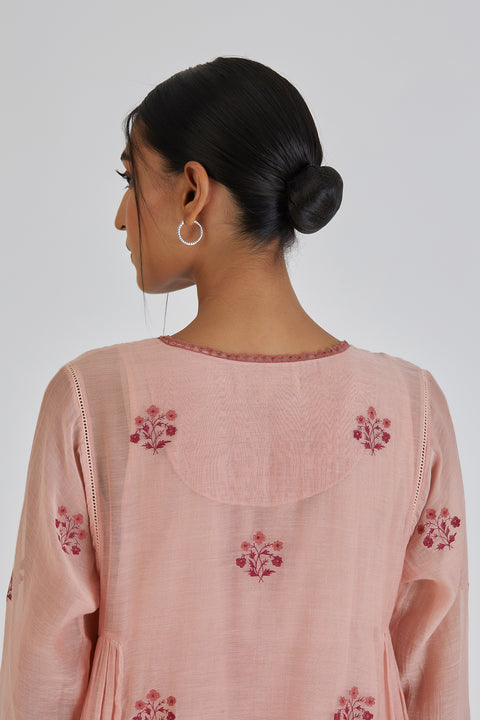 Parisa Kurta and Pant-Salmon Pink