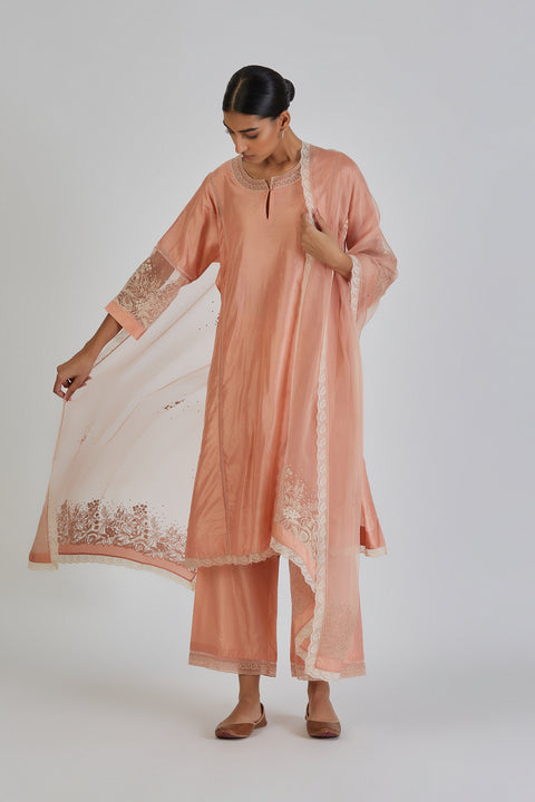 Urmi Kurta and Pant-Peach