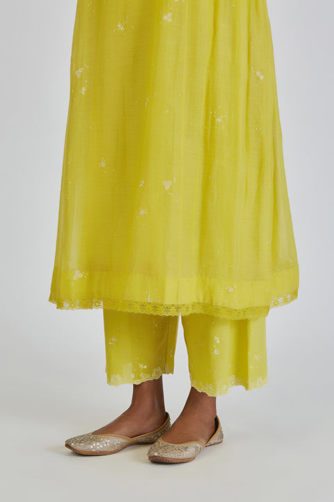 Binti Kurta and Pant-Lime yellow