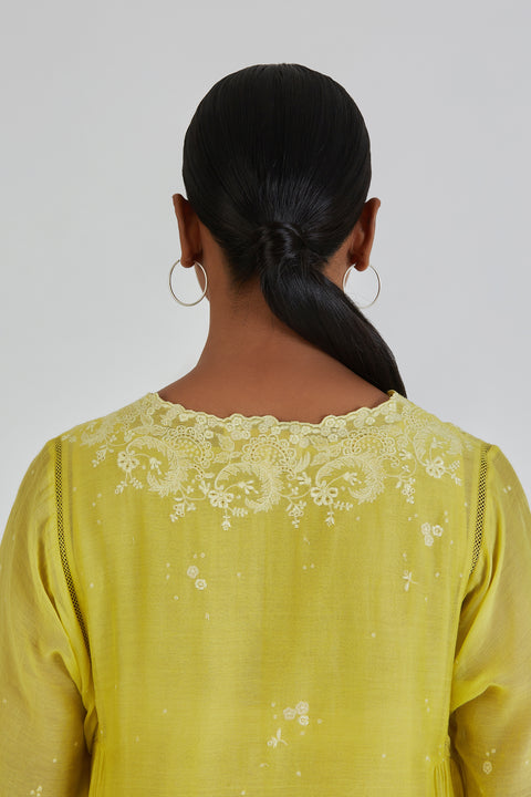 Binti Kurta and Pant-Lime yellow
