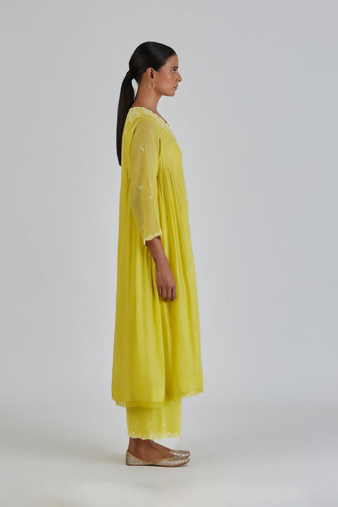 Binti Kurta and Pant-Lime yellow