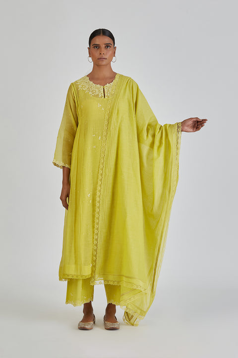 Priyanka Dupatta-Lime Yellow