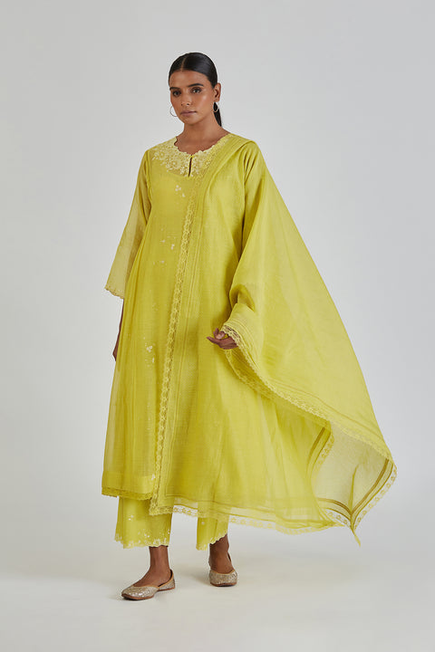 Priyanka Dupatta-Lime Yellow