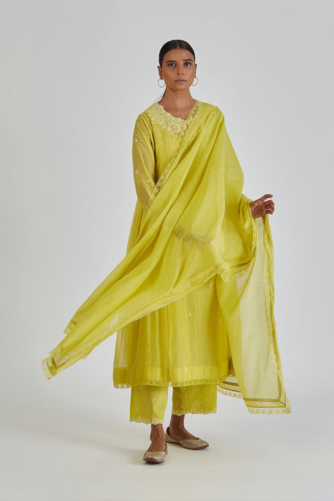 Priyanka Dupatta-Lime Yellow
